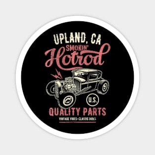 Upland California Retro Hotrod Car Distressed Magnet